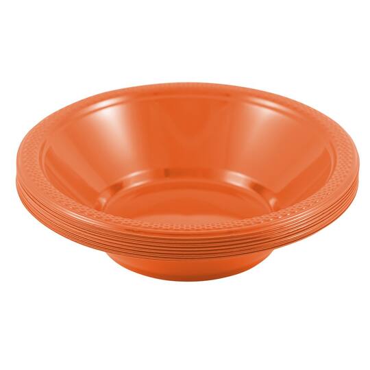 JAM Paper 7" Orange Plastic Bowls, 20ct.
